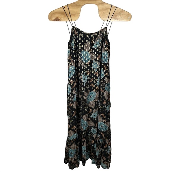 NATURAL LIFE Dresses & Skirts - Natural Life The Alice Floral Metallic Maxi Dress Womens XS Sleeveless Tiered